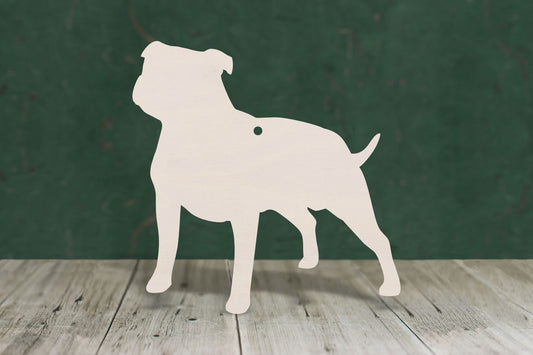 laser cut blank wooden Staffy shape for craft