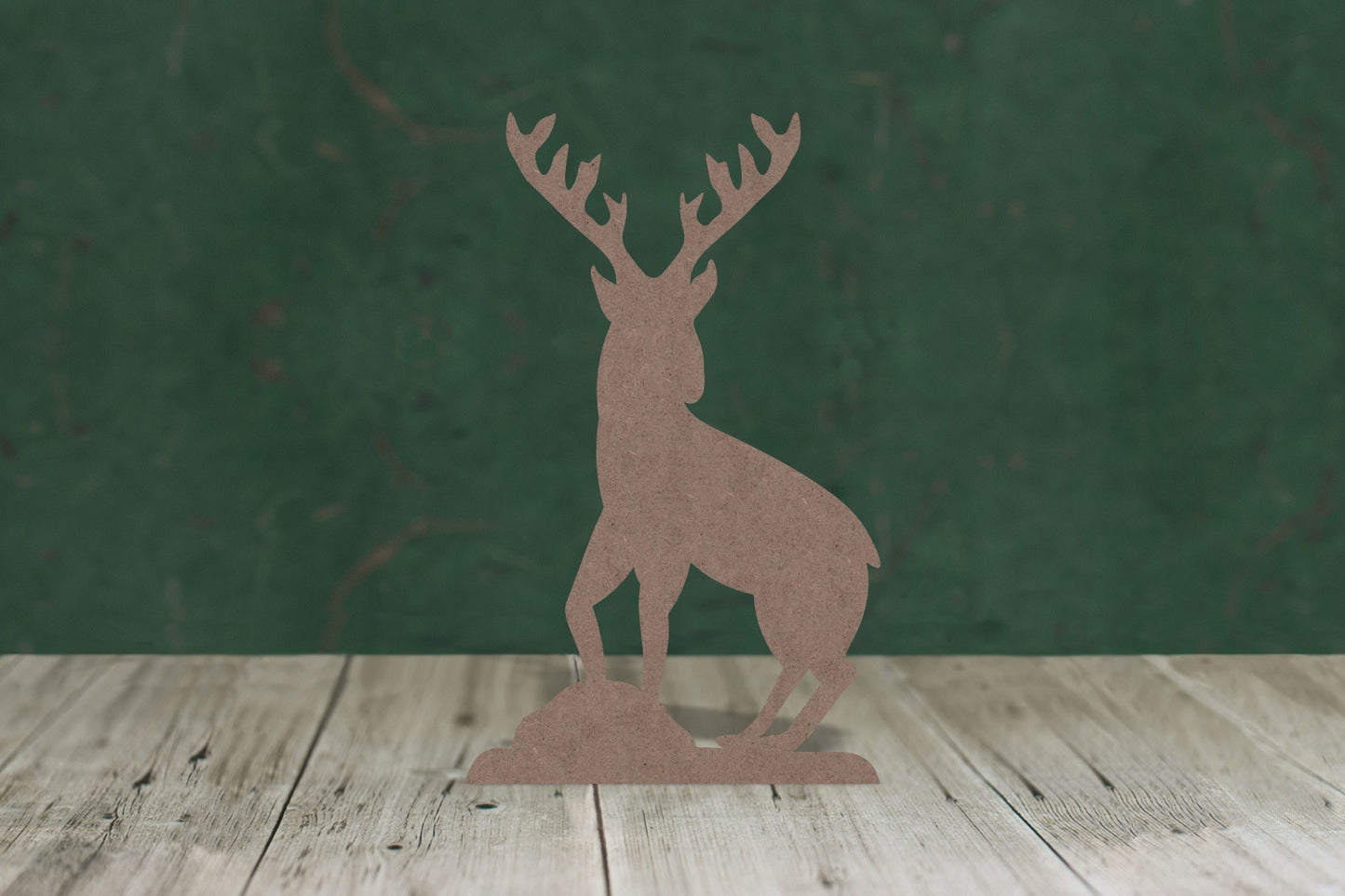 Stag on rocks - wooden craft shape - 2mm MDF