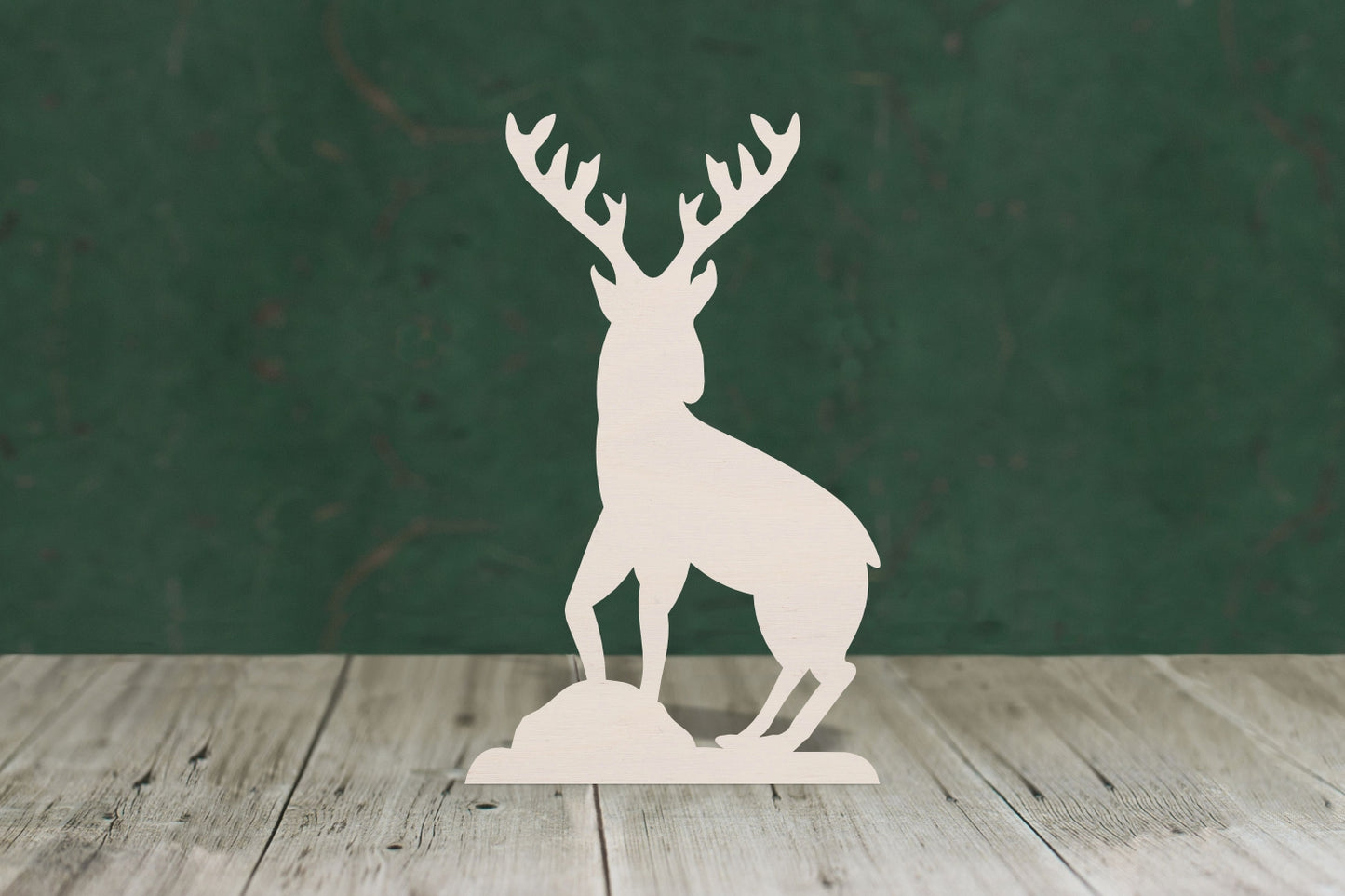 Stag on rocks wooden craft cut out - plywood