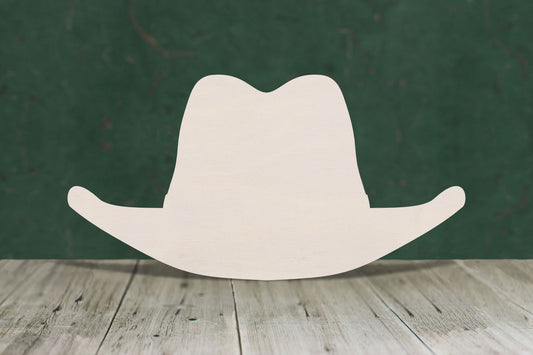 laser cut blank wooden Stetson-cowboy hat shape for craft