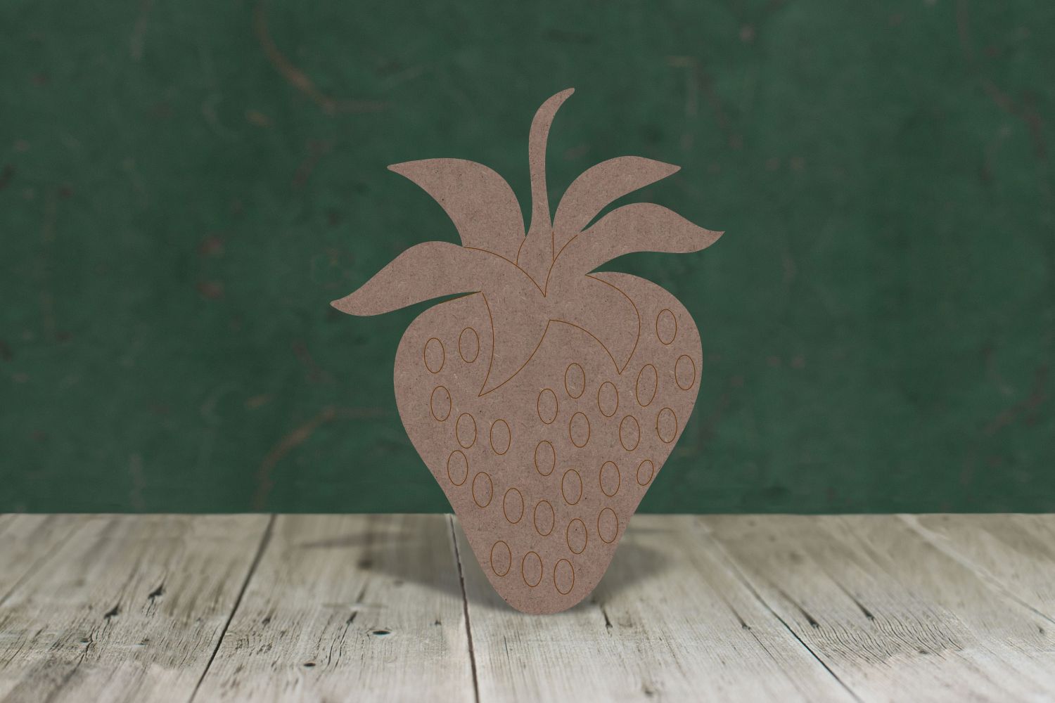 Laser cut, blank wooden Strawberry with etched detail shape for craft