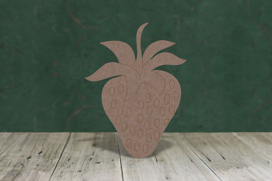 Laser cut, blank wooden Strawberry with etched detail shape for craft