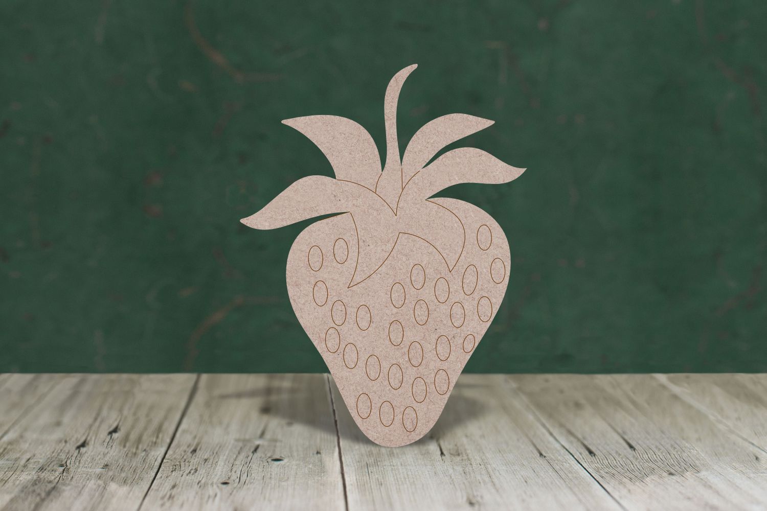 Laser cut, blank wooden Strawberry with etched detail shape for craft