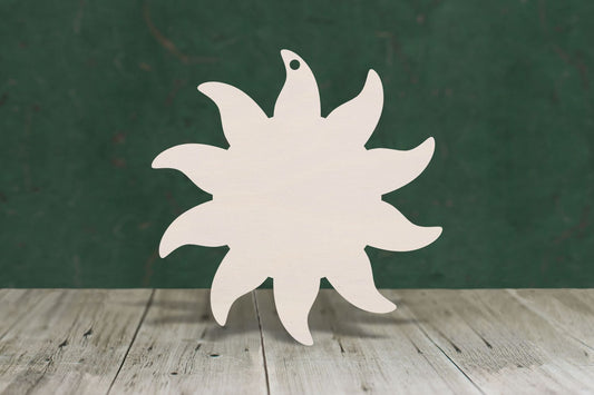 laser cut blank wooden sun shape for craft