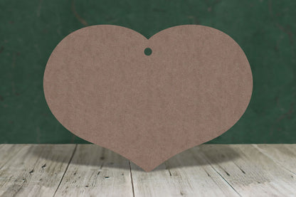 Laser cut, blank wooden Wide heart shape for craft