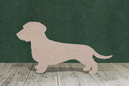 Laser cut, blank wooden Wire haired Dachshund shape for craft