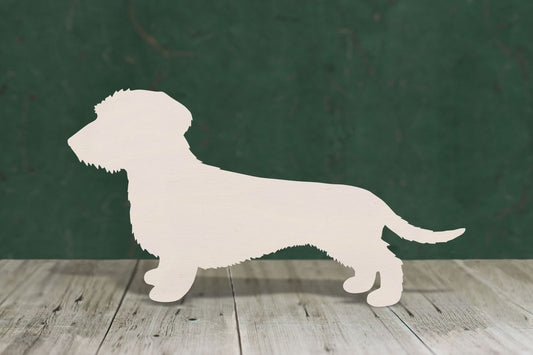 laser cut blank wooden Wire haired Dachshund shape for craft