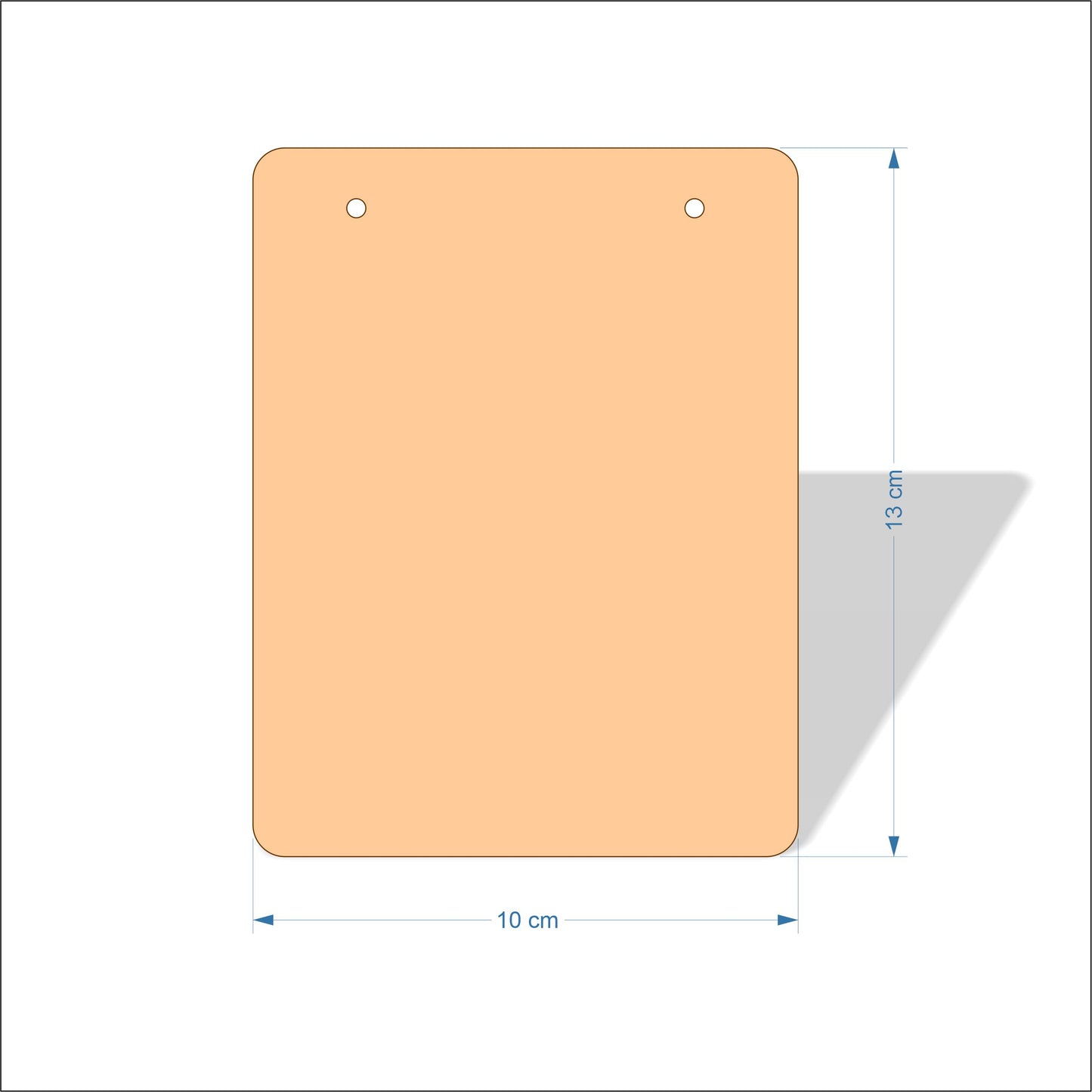 10 cm Wide 3mm thick MDF Plaques with rounded corners