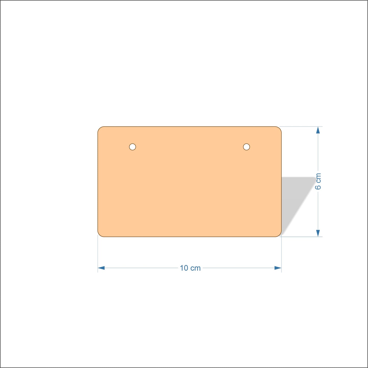 10 cm Wide 3mm thick MDF Plaques with rounded corners