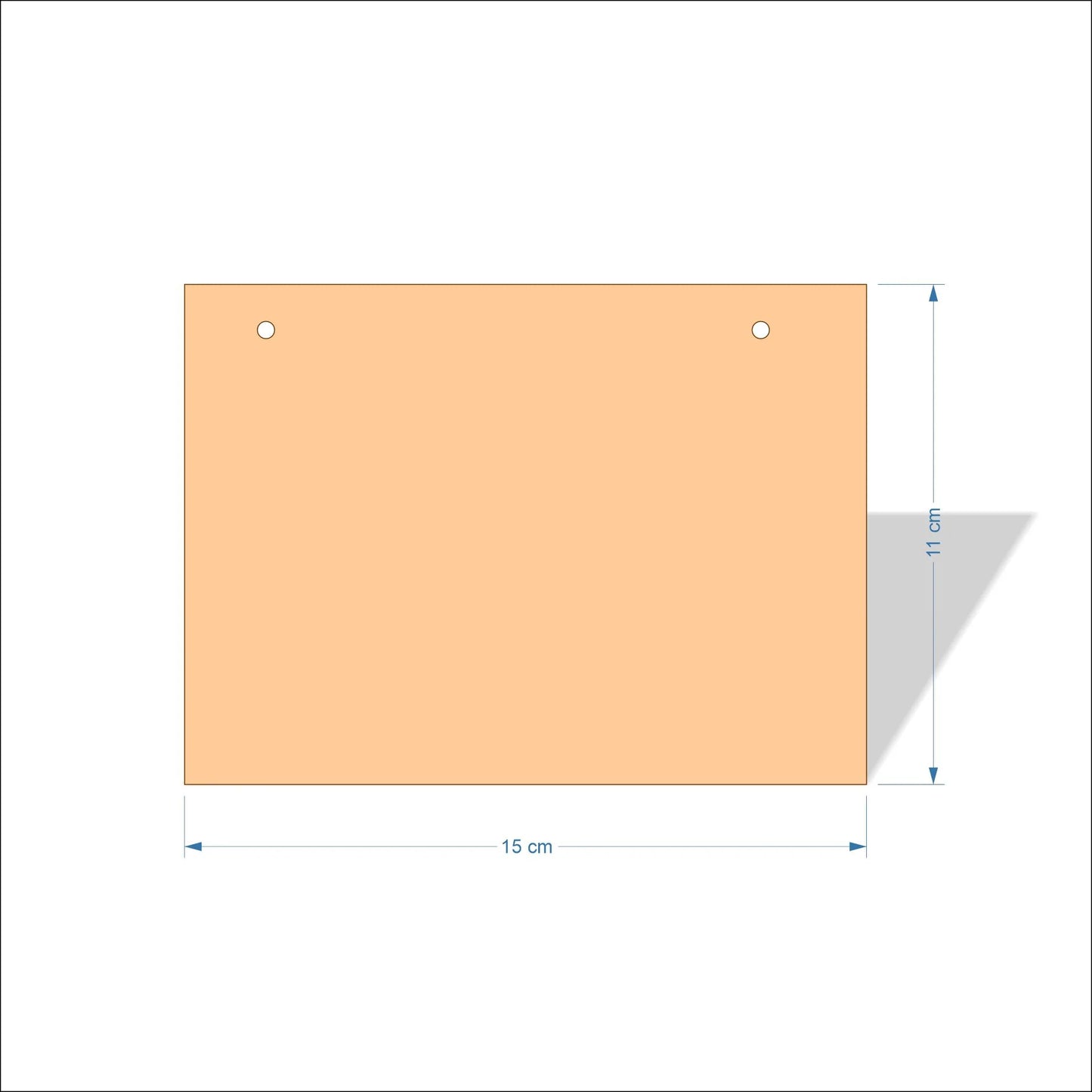 15 cm Wide Blank board plaques with square corners - plywood