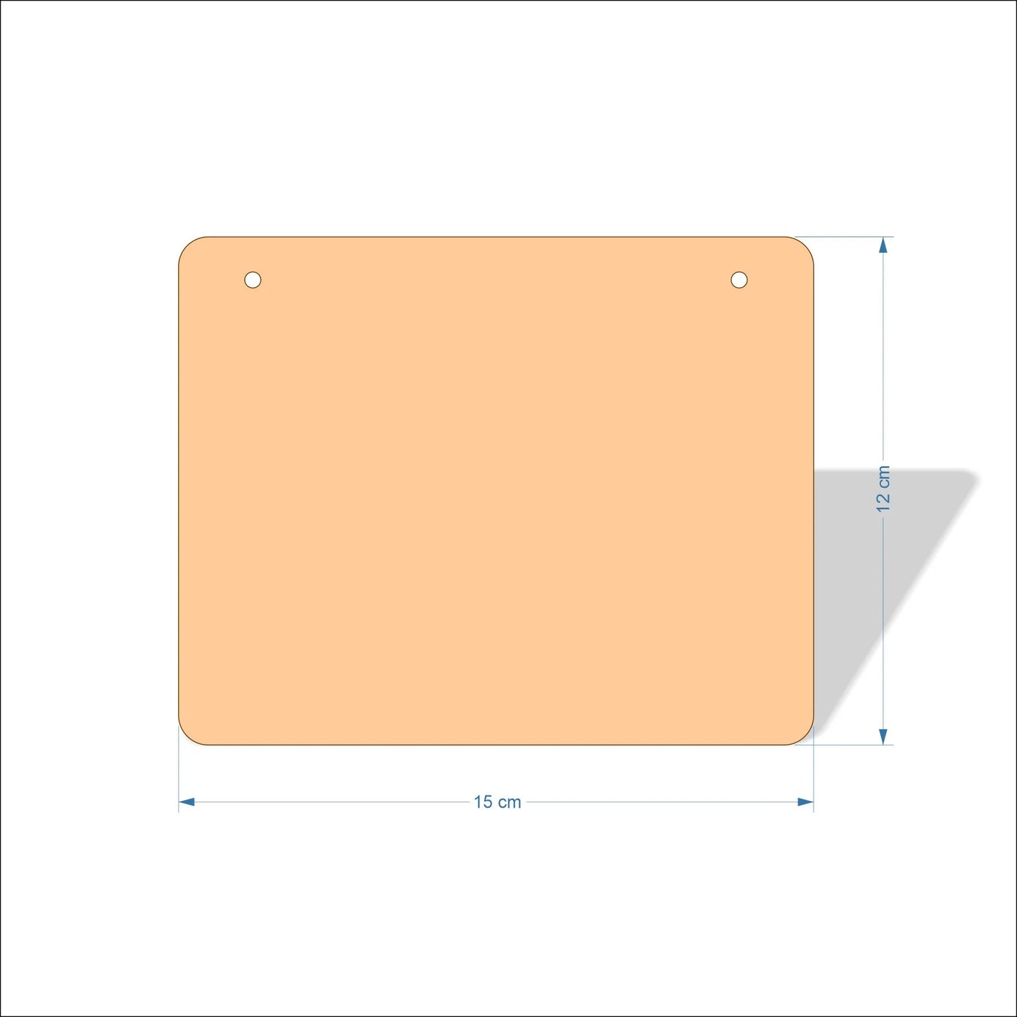 15 cm Wide Blank board plaques with rounded corners - plywood