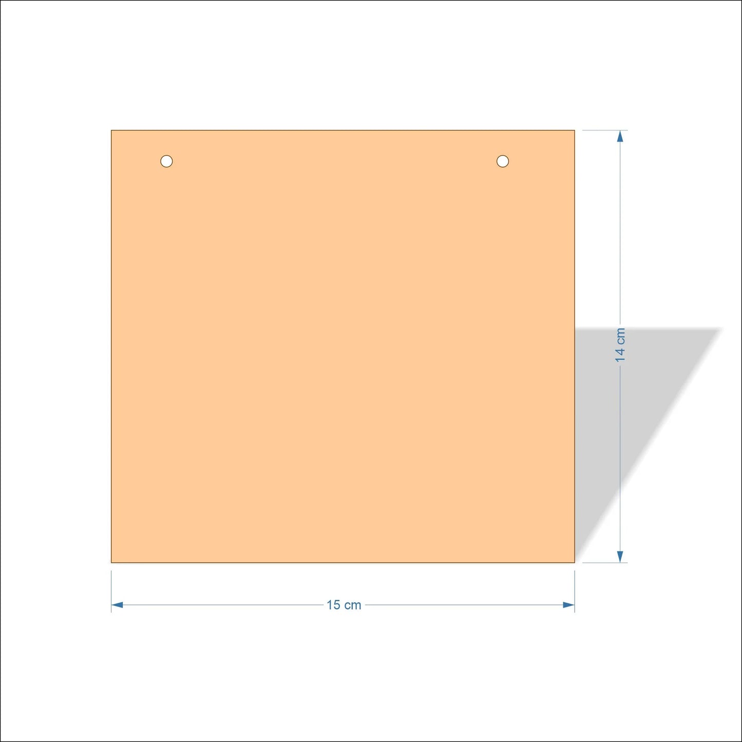 15 cm Wide Blank board plaques with square corners - plywood