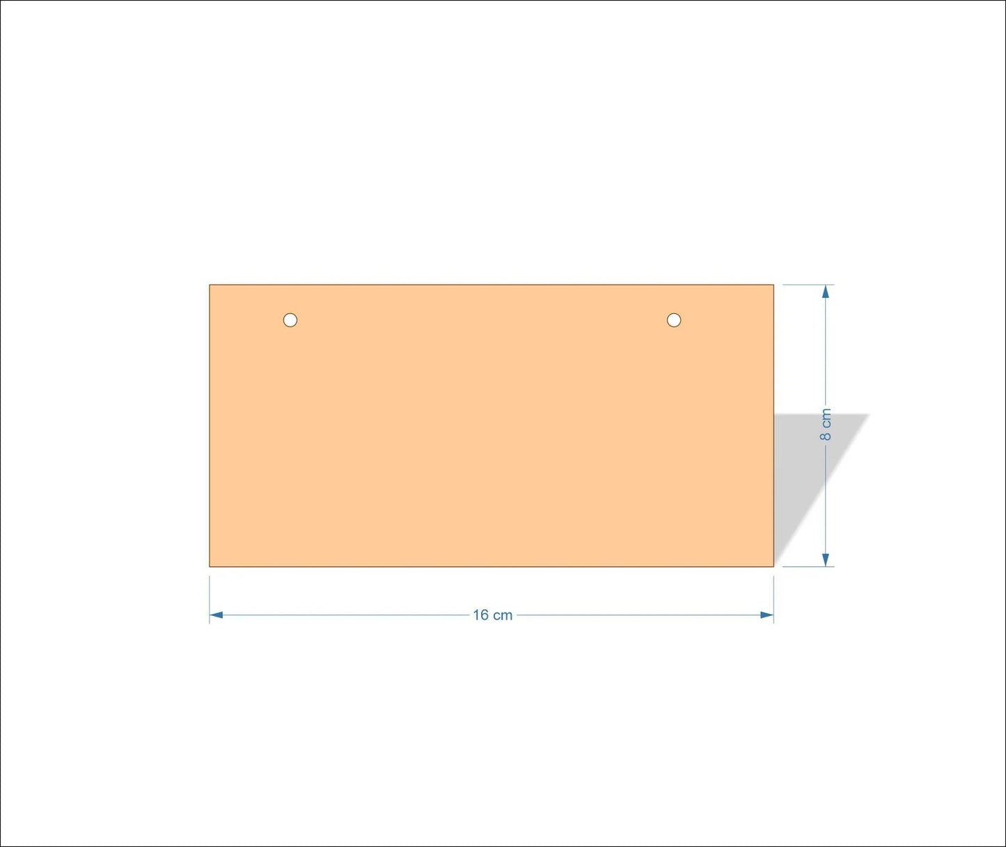 16 cm X 8 cm 4mm poplar plywood Plaques with square corners