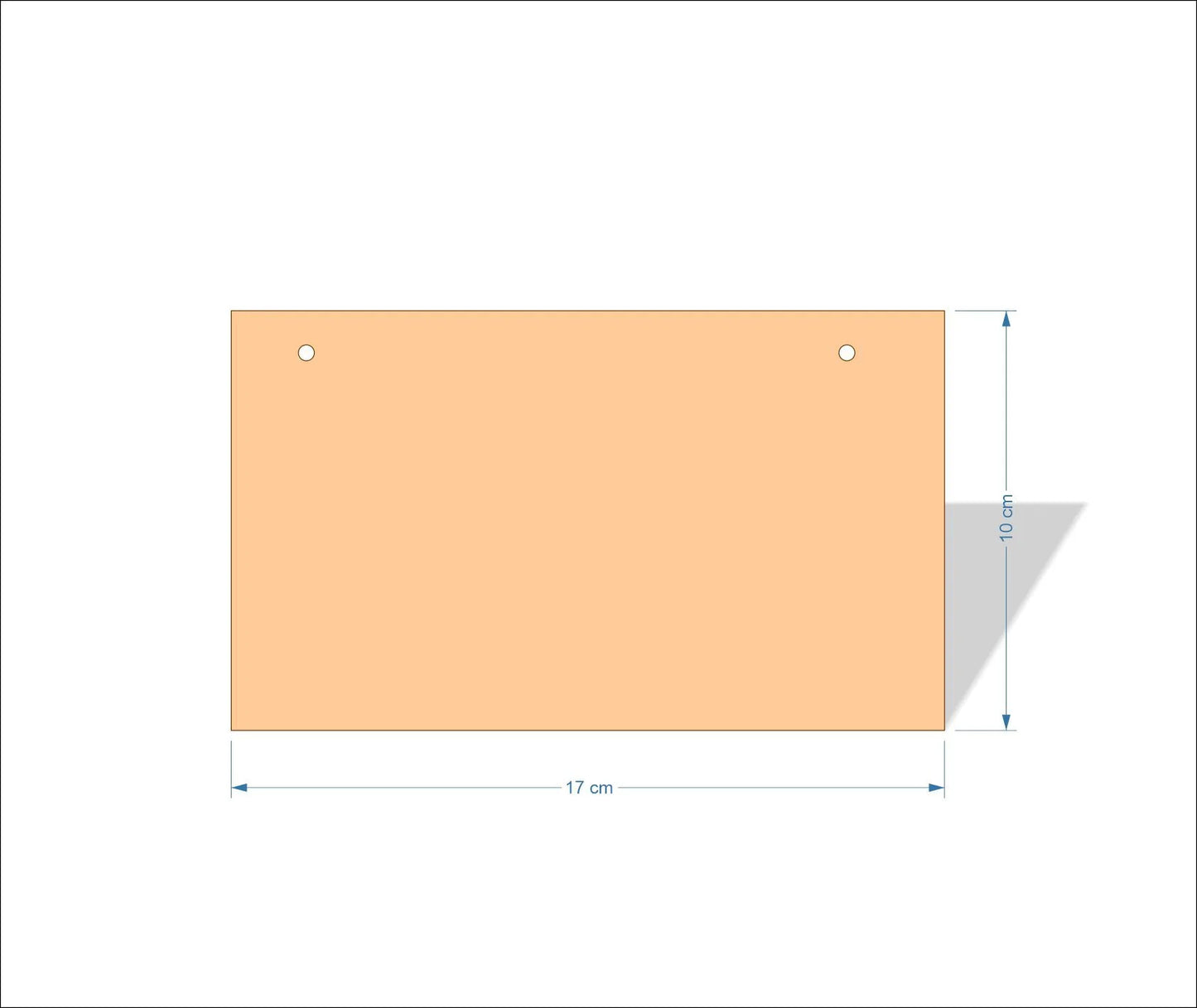 17 cm X 10 cm 4mm poplar plywood Plaques with square corners