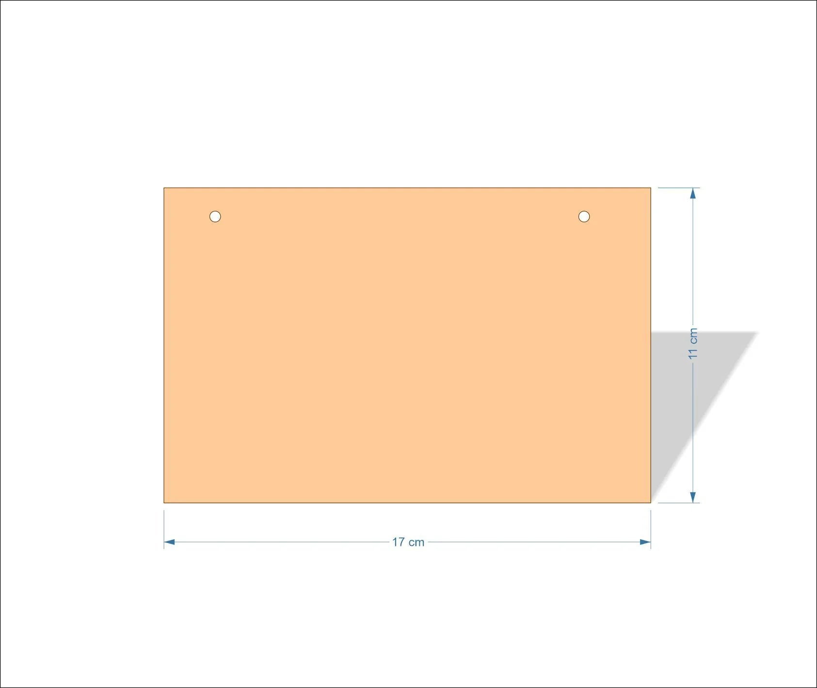 17 cm X 11 cm 4mm poplar plywood Plaques with square corners