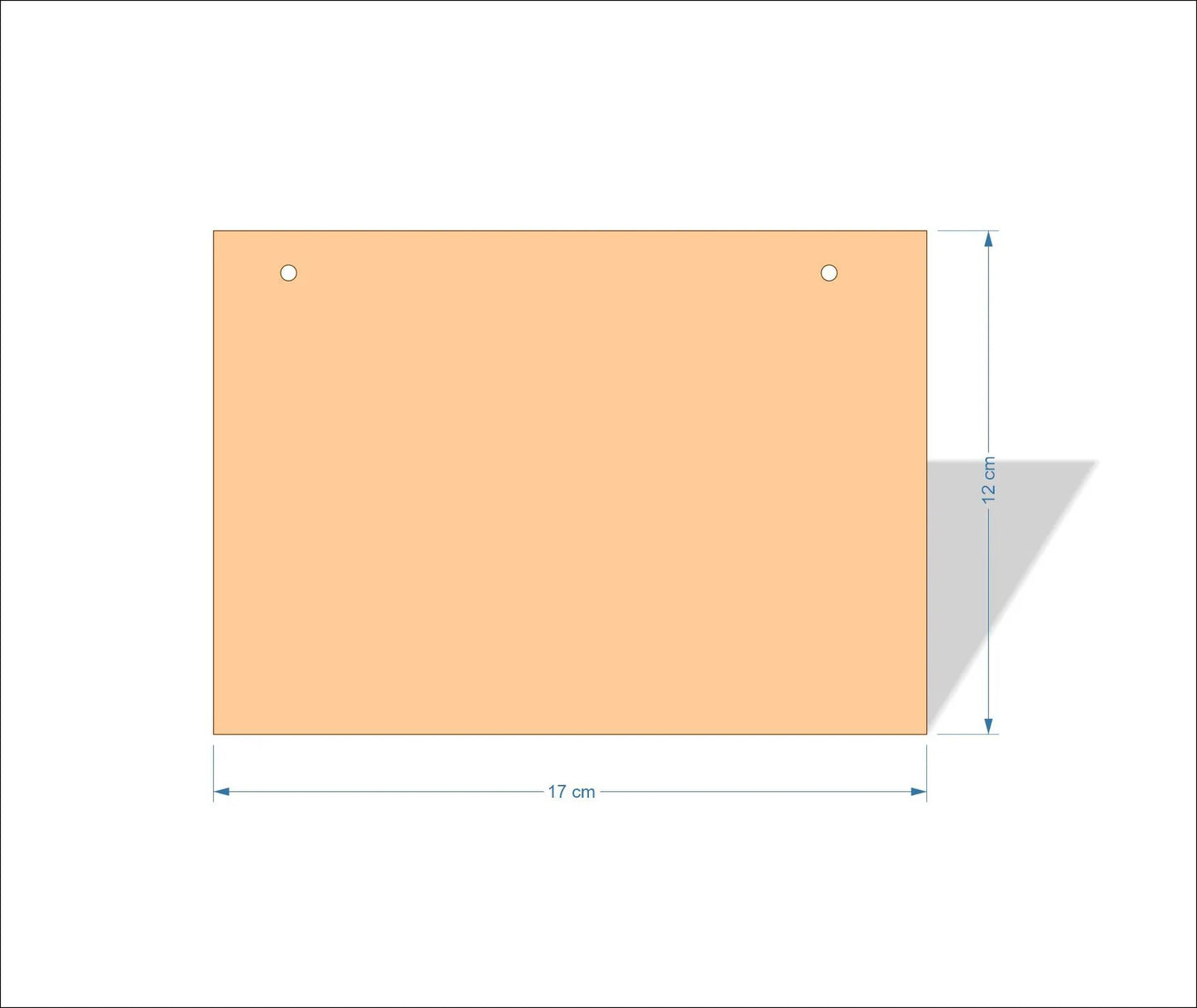 17 cm X 12 cm 4mm poplar plywood Plaques with square corners