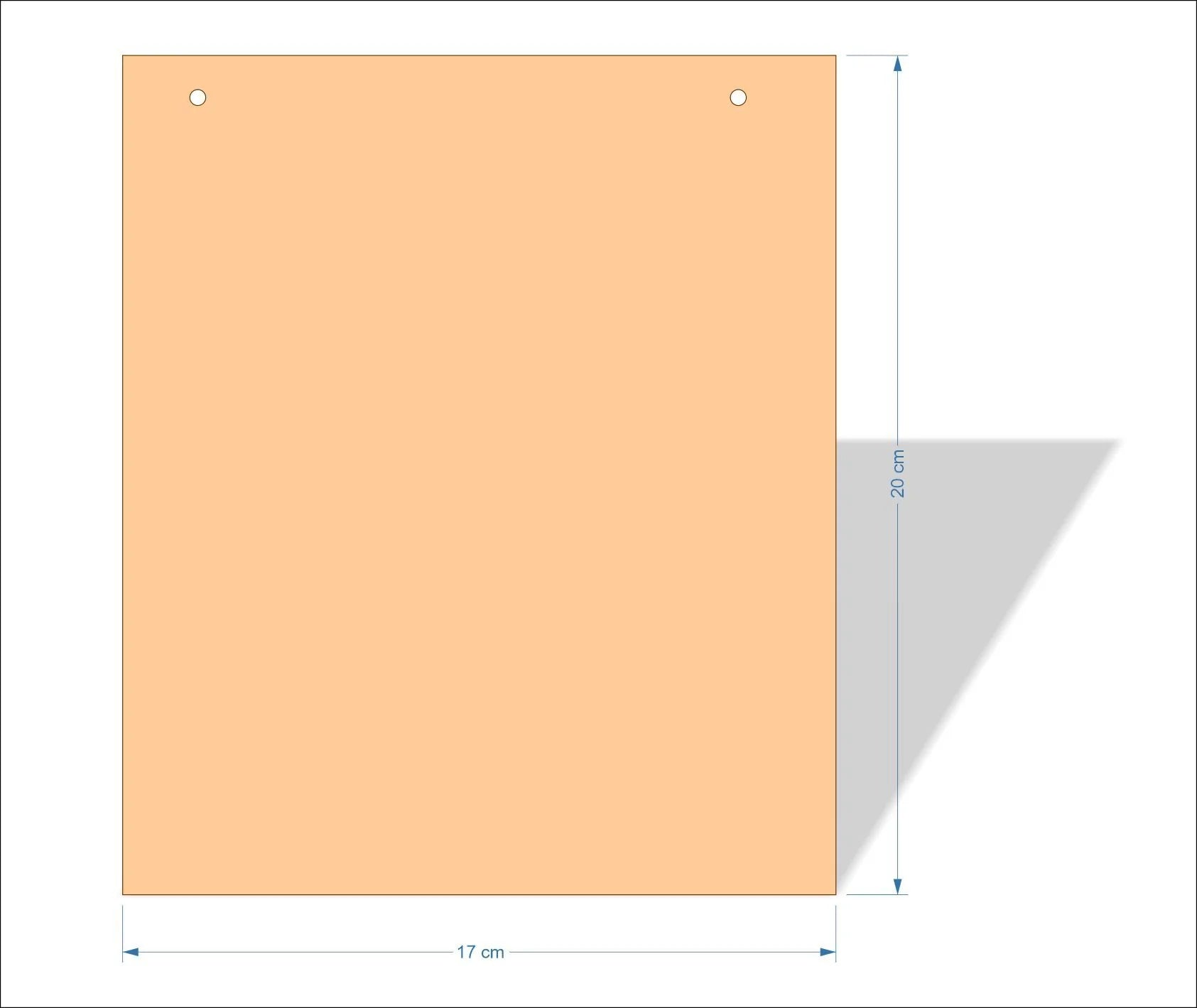 17 cm X 20 cm 4mm poplar plywood Plaques with square corners