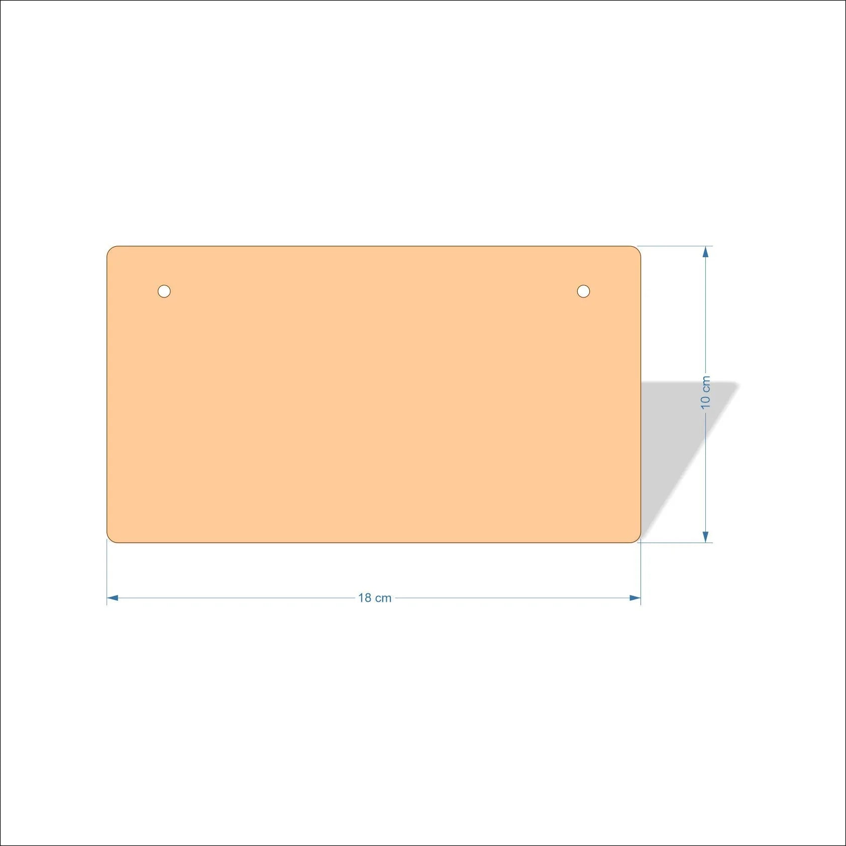 18 cm X 10 cm 4mm poplar plywood Plaques with rounded corners