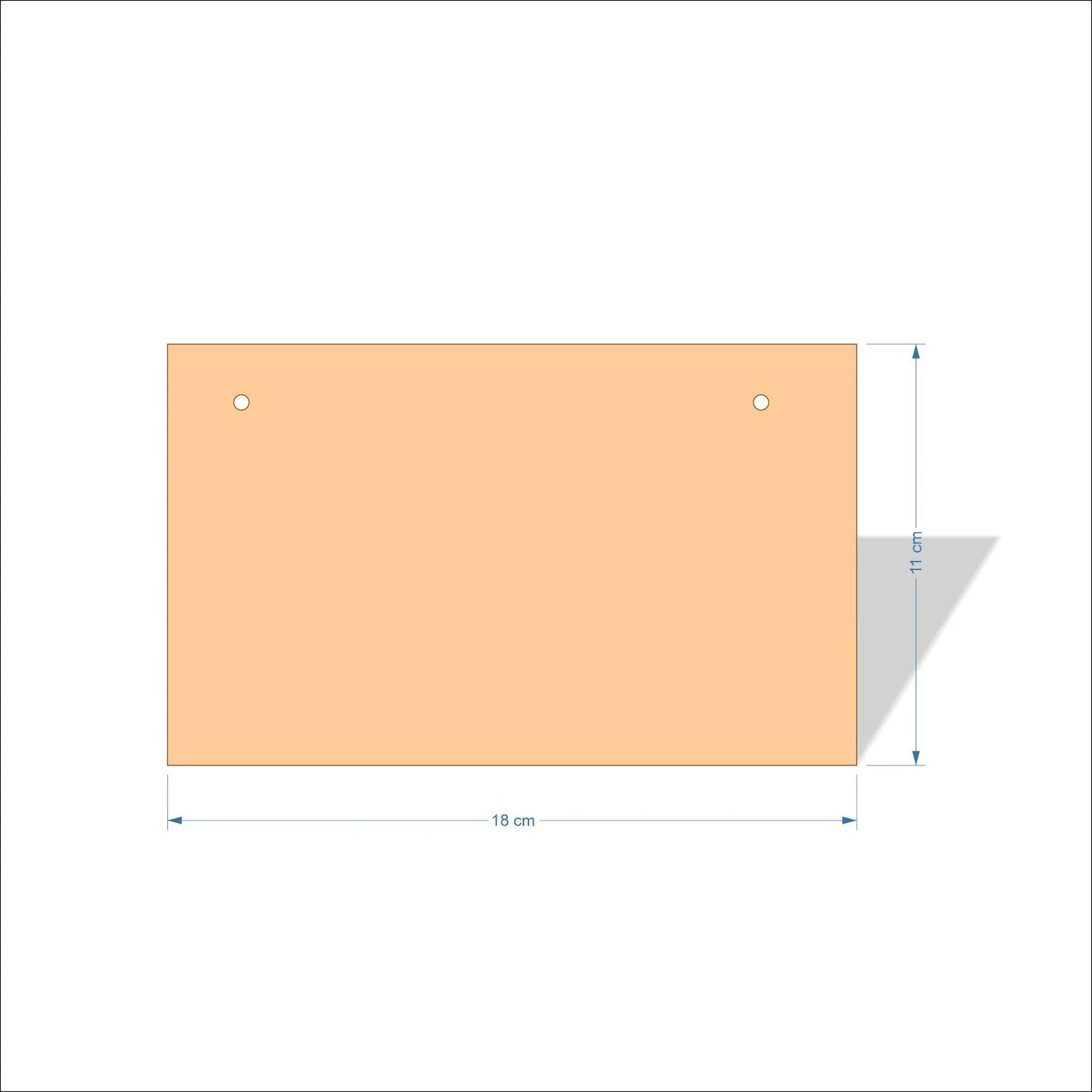 18 cm X 11 cm 4mm poplar plywood Plaques with square corners