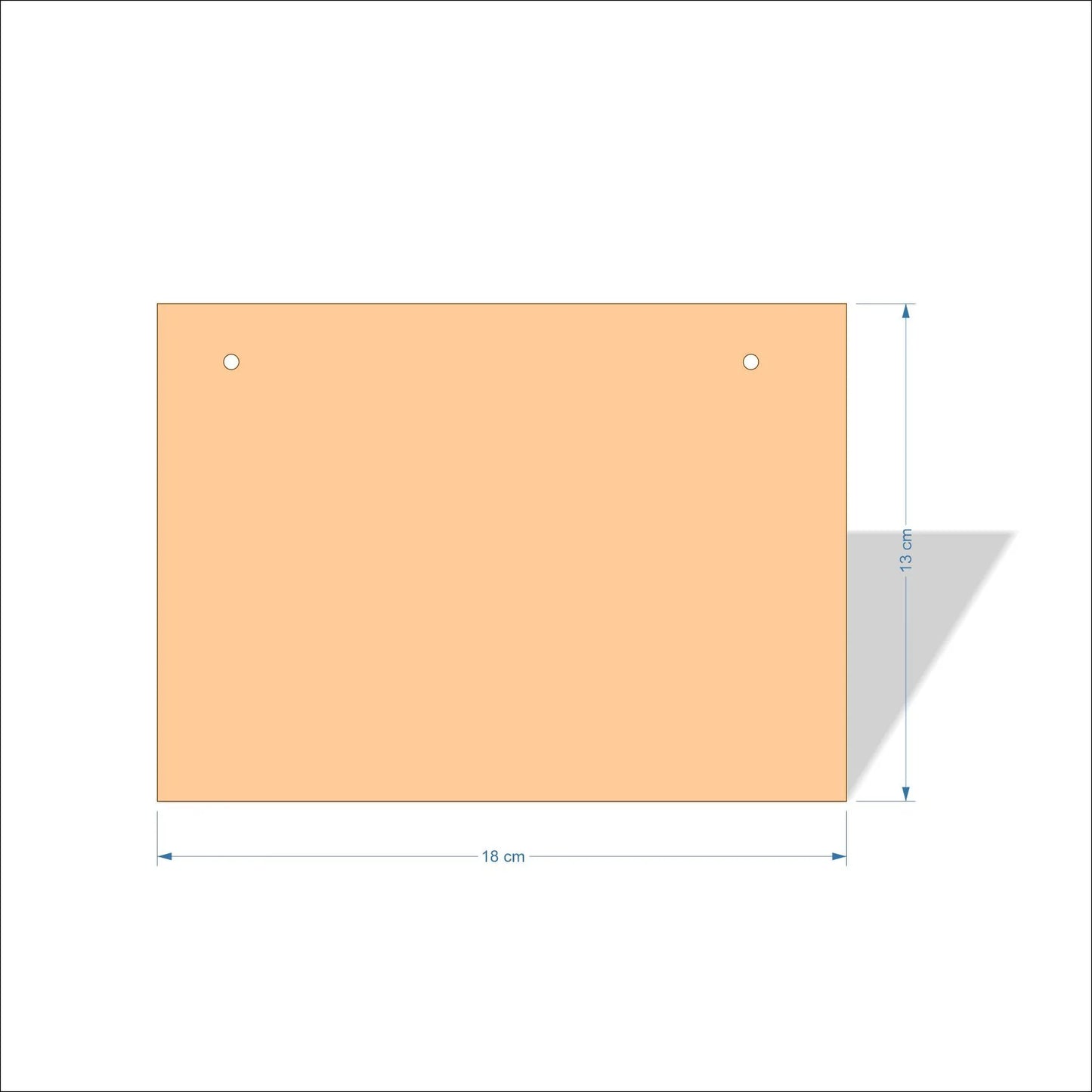 18 cm Wide Blank board plaques with square corners - plywood