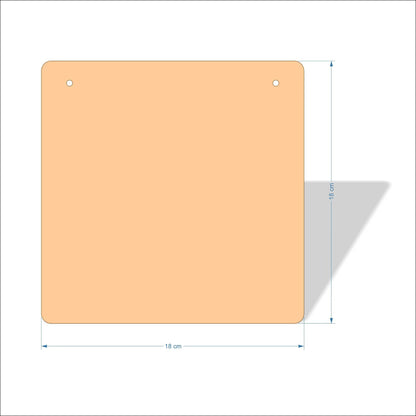 18 cm Wide Blank board plaques with rounded corners - plywood