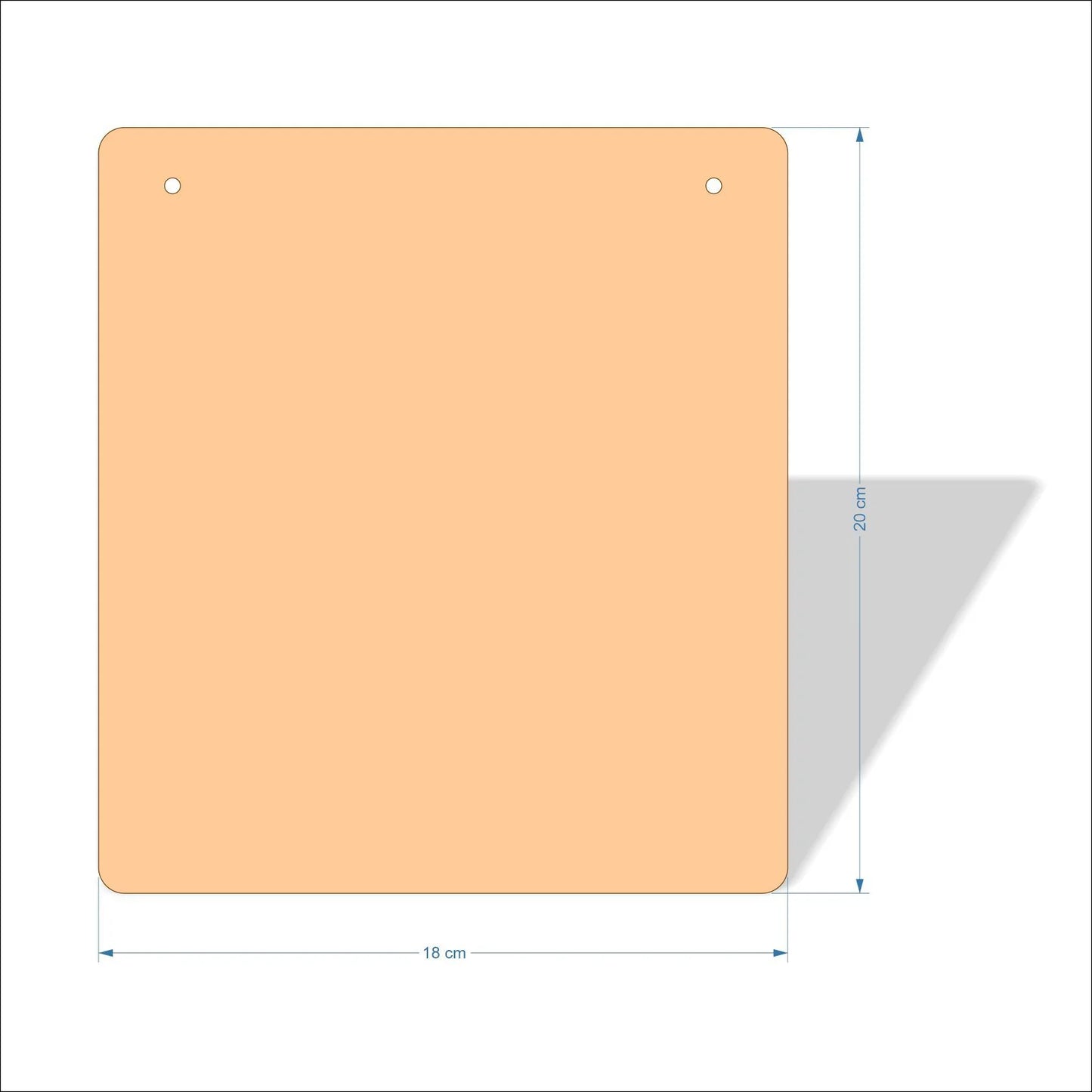 18 cm X 20 cm 4mm poplar plywood Plaques with rounded corners