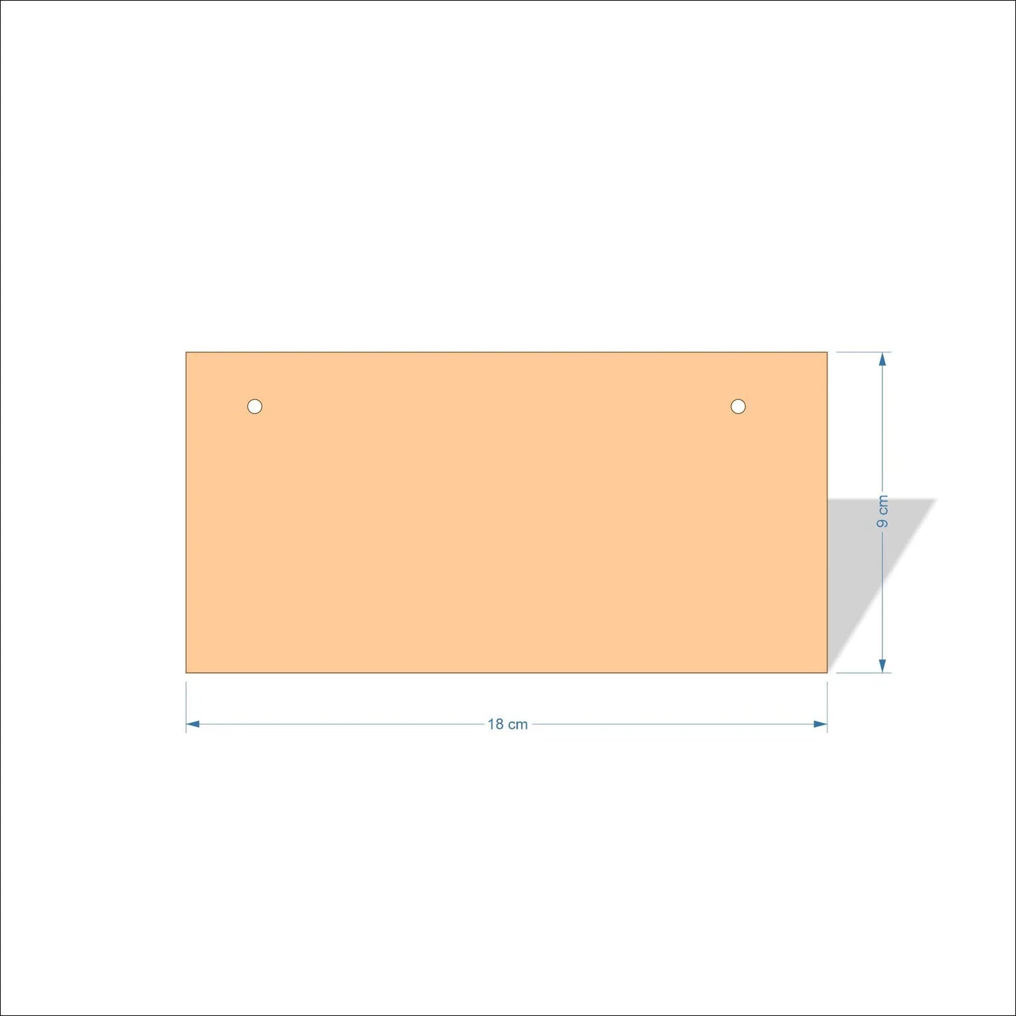 18 cm X 9 cm 4mm poplar plywood Plaques with square corners