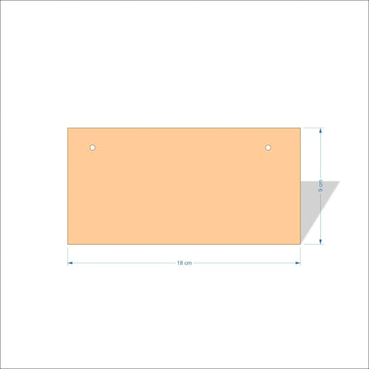 18 cm Wide Blank board plaques with square corners - plywood