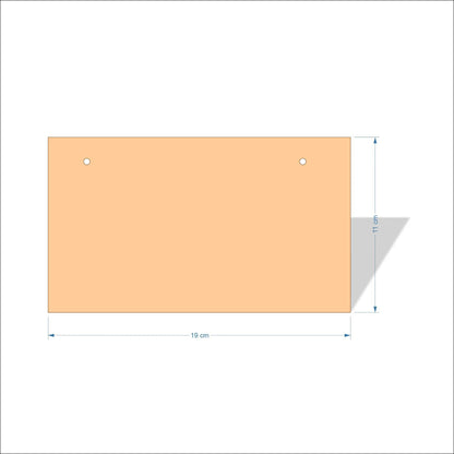 19 cm Wide Blank board plaques with square corners - plywood