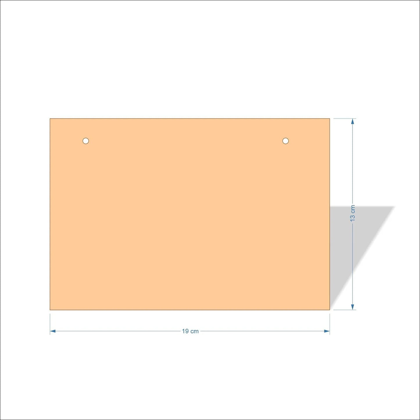 19 cm Wide Blank board plaques with square corners - plywood