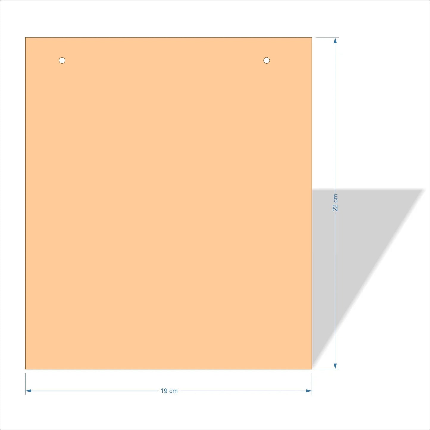 19 cm Wide Blank board plaques with square corners - plywood