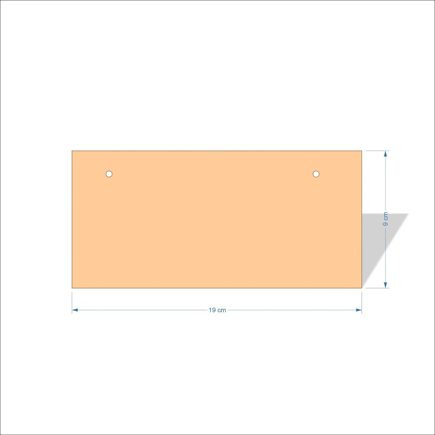 19 cm X 9 cm 4mm poplar plywood Plaques with square corners