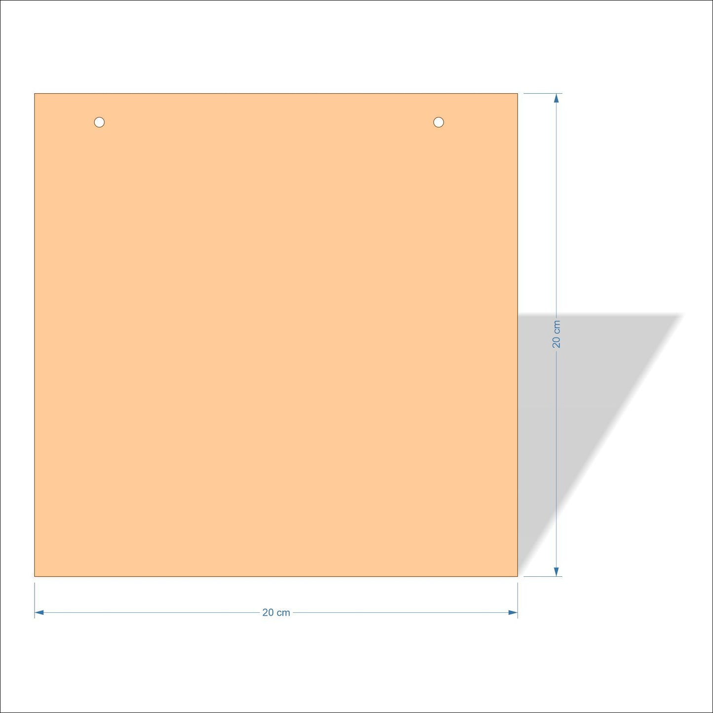 20 cm X 20 cm 3mm MDF Plaques with square corners