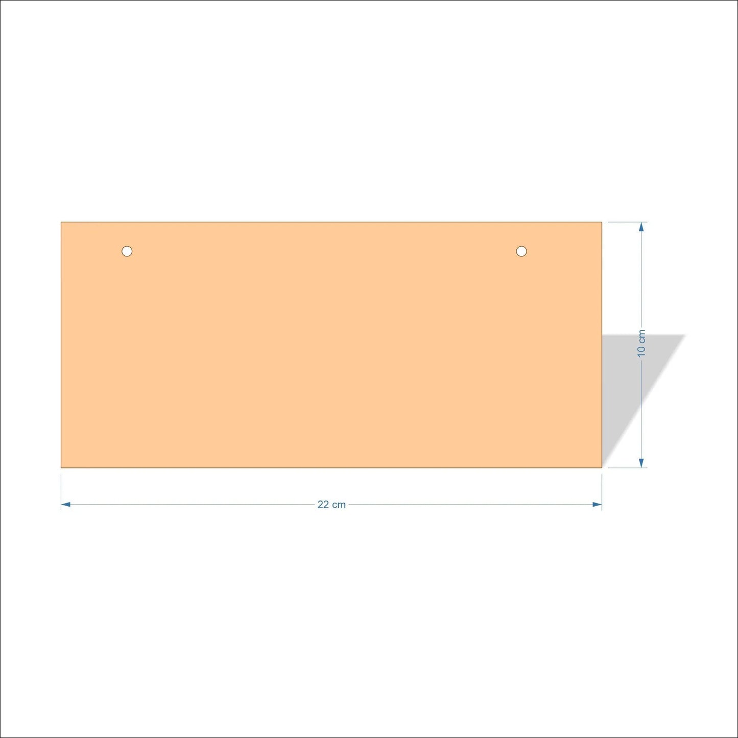 22 cm X 10 cm 4mm poplar plywood Plaques with square corners