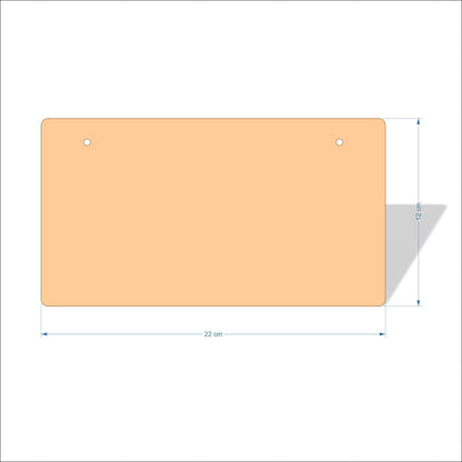 22 cm X 12 cm 3mm MDF Plaques with rounded corners