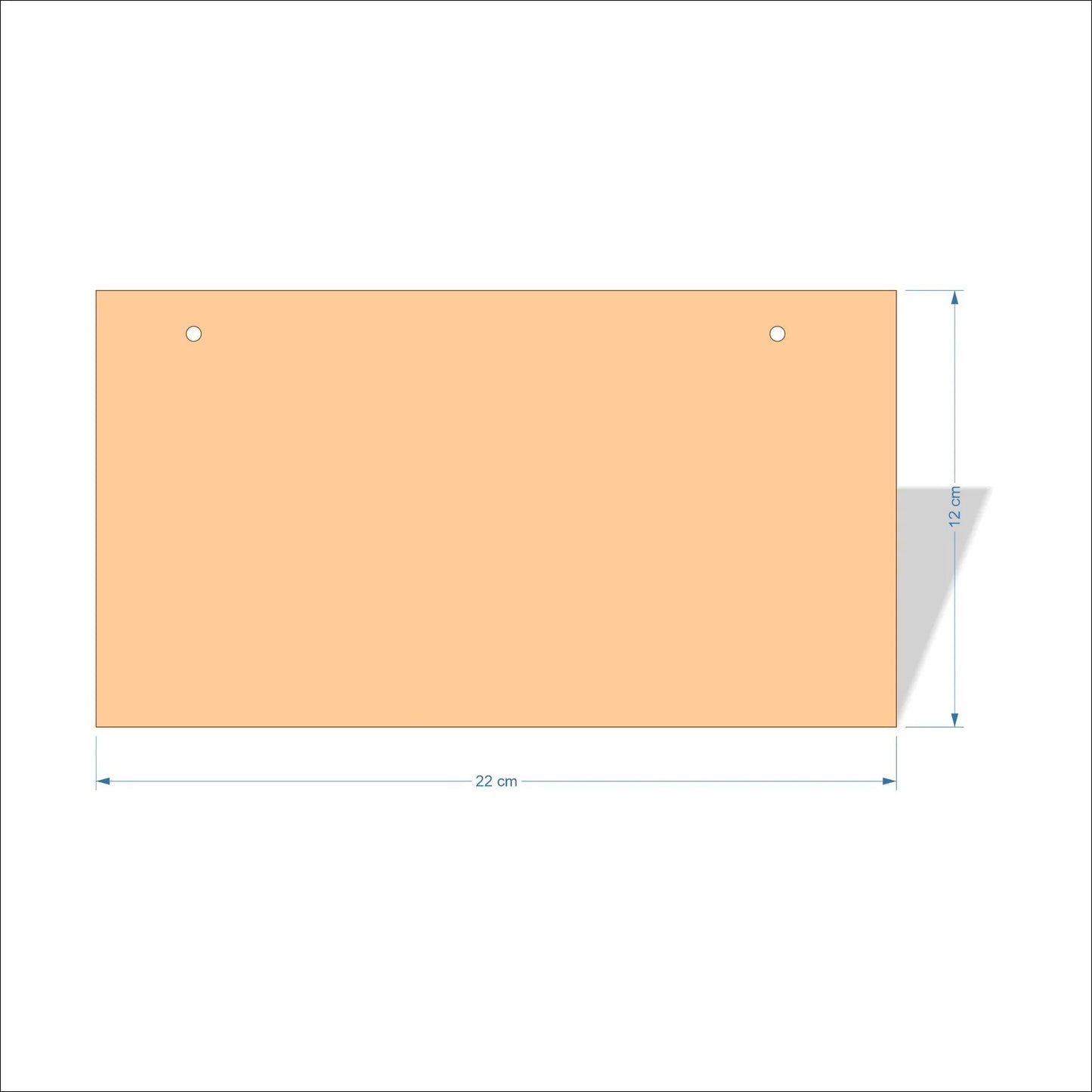 22 cm X 12 cm 4mm poplar plywood Plaques with square corners