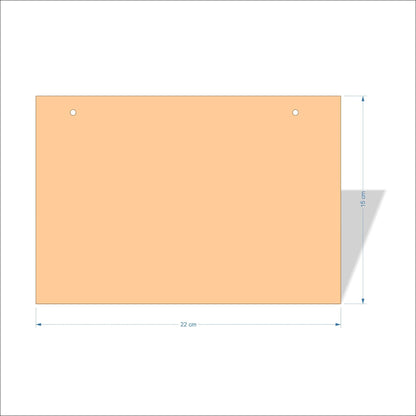 22 cm Wide Blank board plaques with square corners - plywood