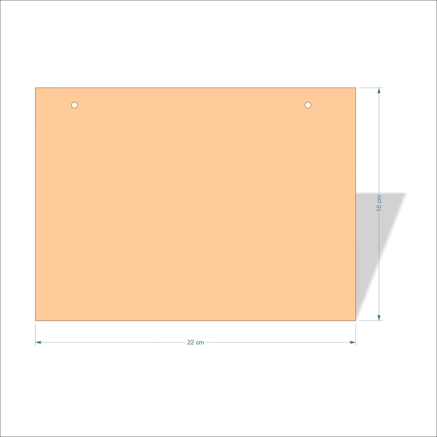 22 cm X 16 cm 4mm poplar plywood Plaques with square corners