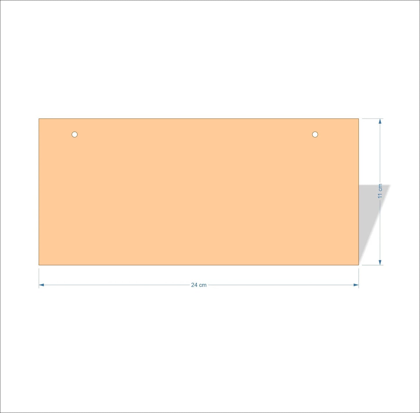 24 cm X 11 cm 4mm poplar plywood Plaques with square corners