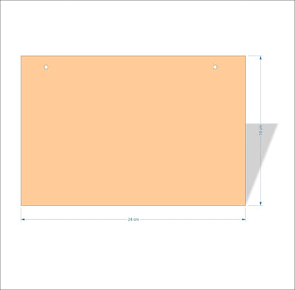 24 cm Wide Blank board plaques with square corners - plywood