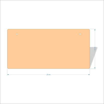 25 cm X 12 cm 3mm MDF Plaques with rounded corners