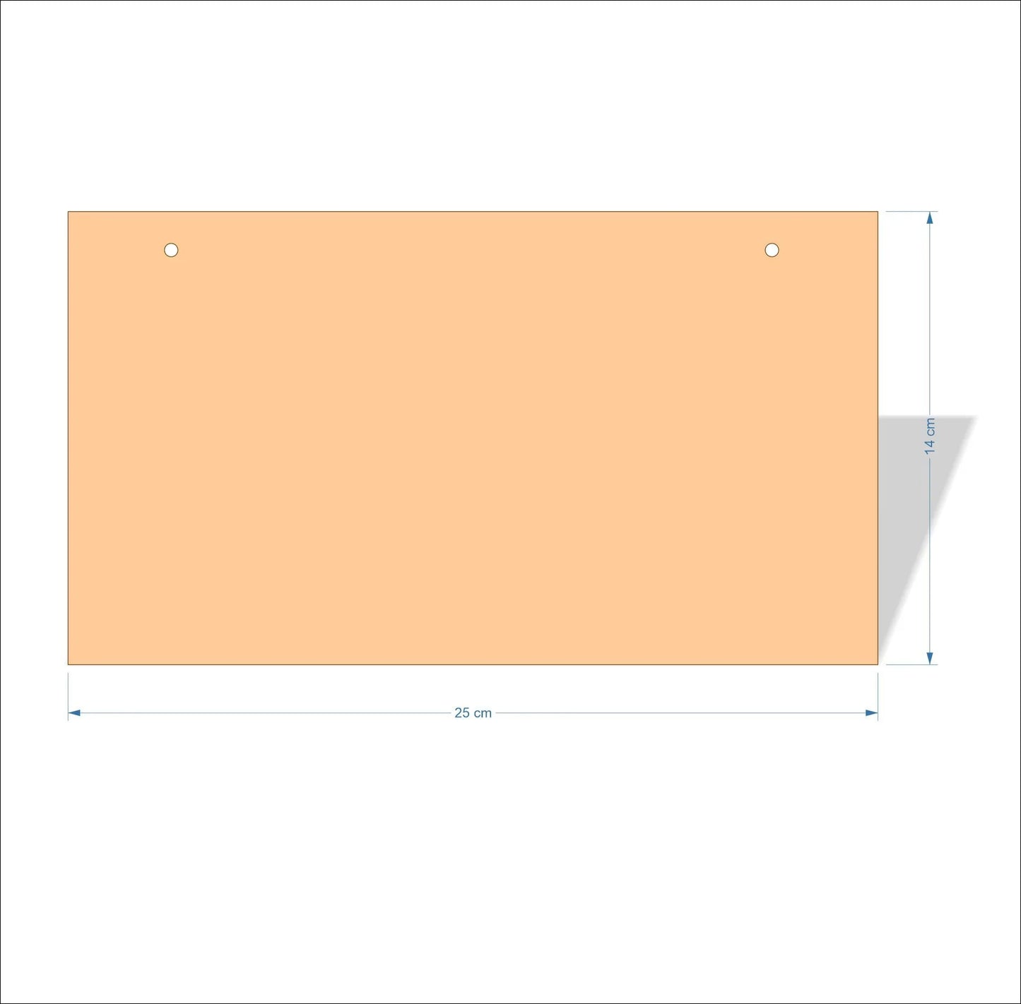 25 cm X 14 cm 4mm poplar plywood Plaques with square corners