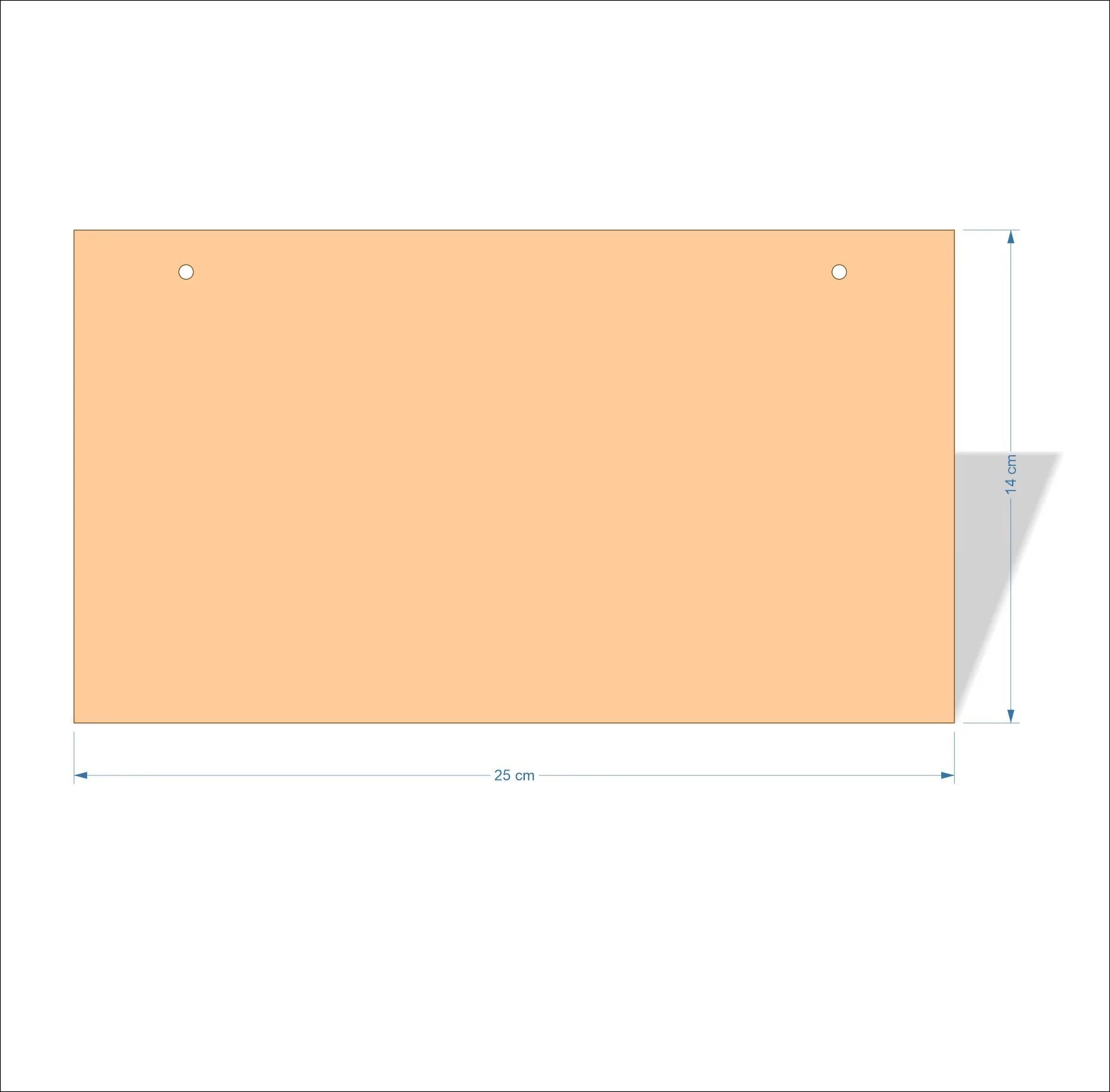 25 cm X 14 cm 4mm poplar plywood Plaques with square corners