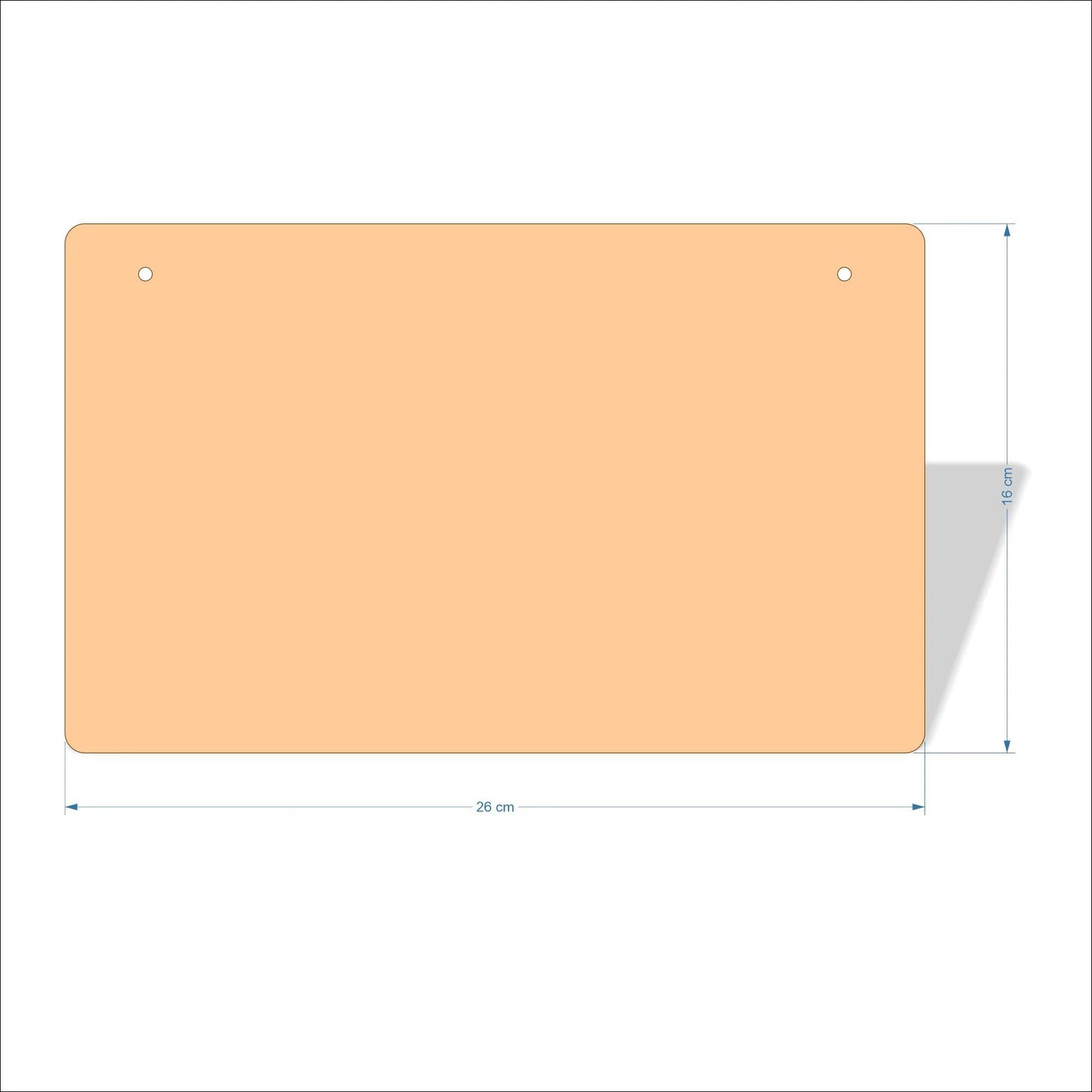 26 cm Wide Blank board plaques with rounded corners - plywood