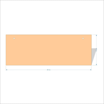 28 cm Wide Blank board plaques with square corners - plywood