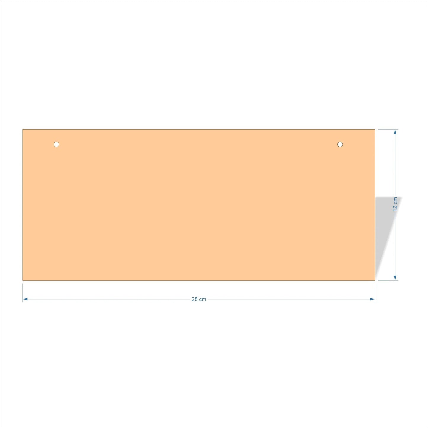 28 cm X 12 cm 4mm poplar plywood Plaques with square corners