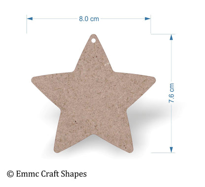 Wooden star Shapes 2mm mdf