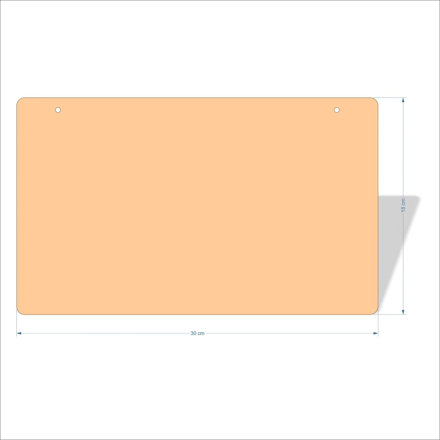 30 cm Wide Blank board plaques with rounded corners - plywood