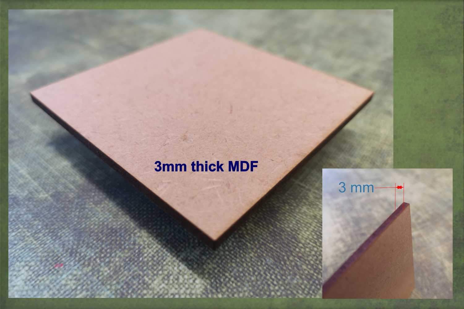 3mm thick MDF used to make the Harrier jet plane cut-outs ready for crafting