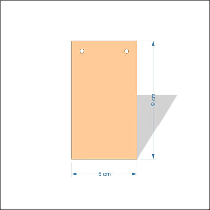 5 cm Wide Blank board plaques with square corners - plywood